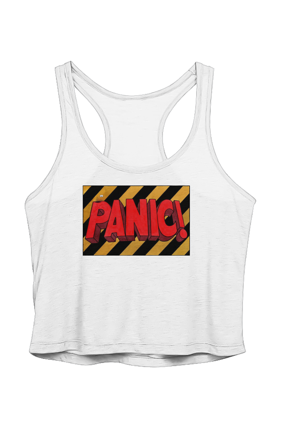 Dont Panic Sheer Cropped Racer Tank